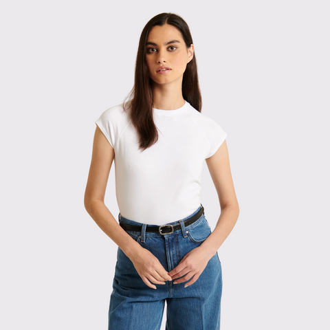 Patrick Assaraf Short Sleeve Iconic Raglan Baby Tee