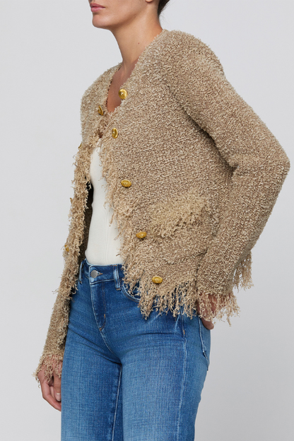 Mireille Fringe Trim Cardigan