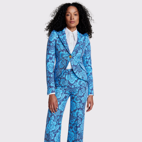 Smythe Taped Pouf Sleeve One Button Blazer