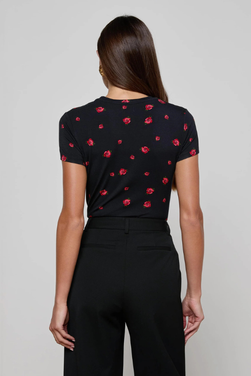 Ressi Fitted Tee - Rose Embroidery