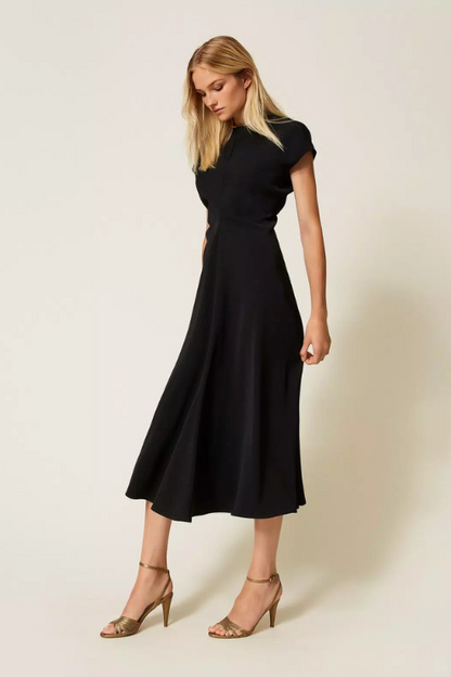 Midi Dress with Draping