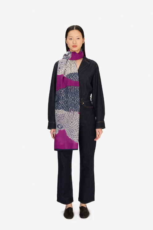 Chouette Wool Scarf – Purple