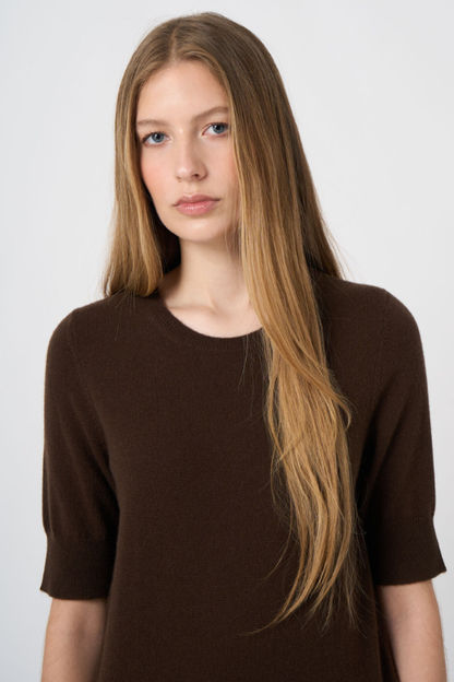 Slim Short-Sleeve Organic Cashmere Sweater