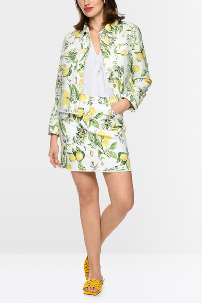 Lemon Printed Denim Skirt