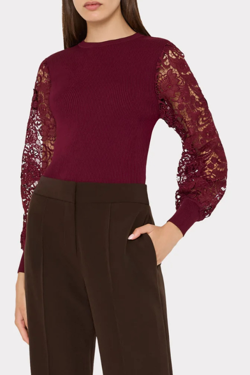 Josette Lace Sleeve Sweater