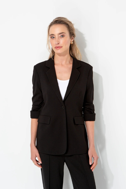 Blazer Cinched Sleeve Jersey Blazer