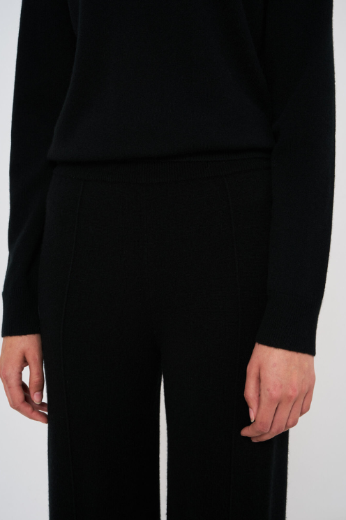 Cashmere-Blend Terry Knit Wide-Leg Pants