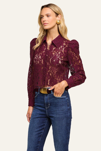 Anita Lace Blouse - Deep Sangria