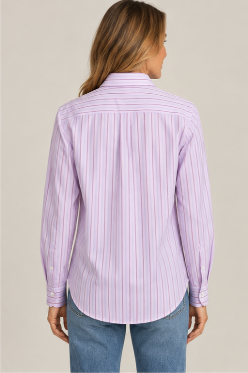 Siri Light purple Striped Shirt