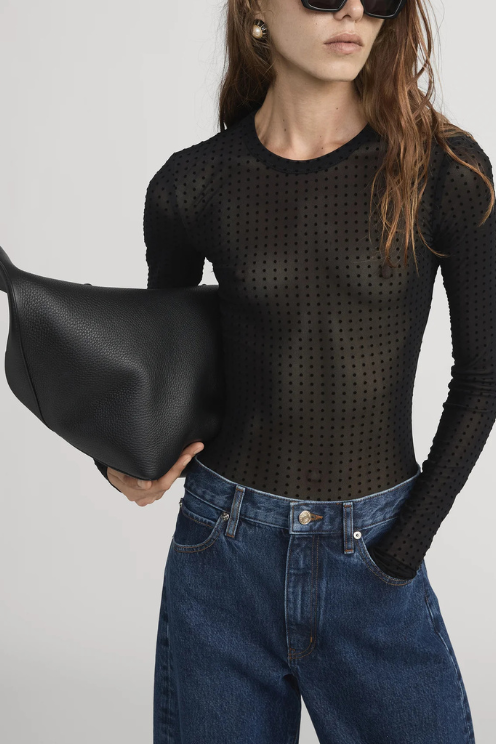 The Mesh Polka Dot Top