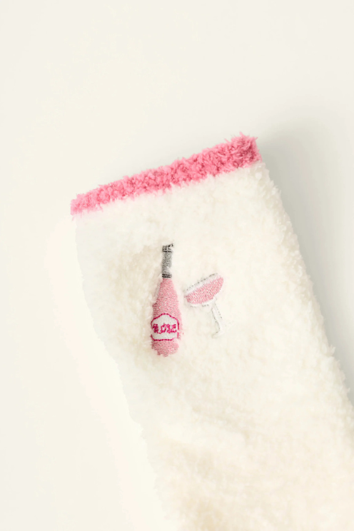 Sip, Sip, Sparkle Embroidered Socks