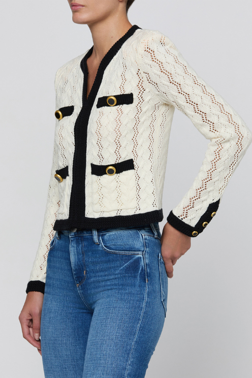 Zephyra Cont Pointelle Cardi
