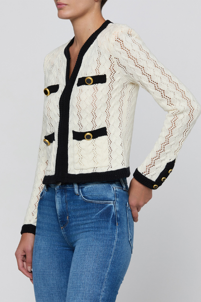 Zephyra Cont Pointelle Cardi