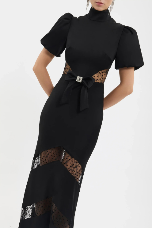 Noire Short Sleeve Gown