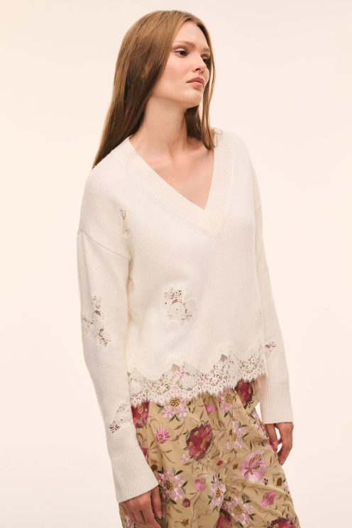 Ardena Wool Sweater with Lace