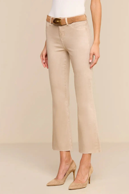 Kendra Coated Cropped Flare Jean