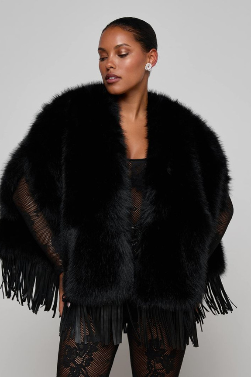 Nathalia Faux Fur Cape