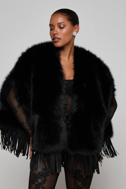 Nathalia Faux Fur Cape