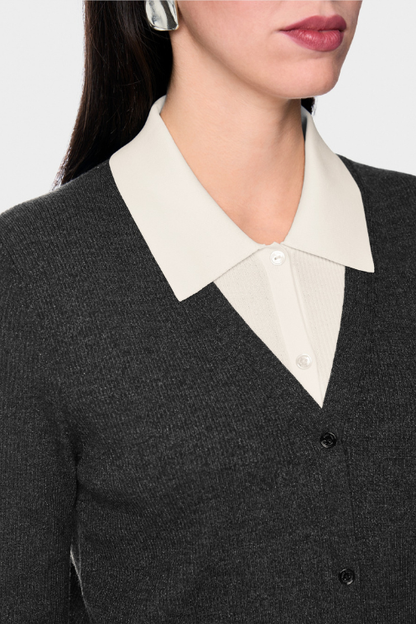 Fine-kit Layered Cardigan