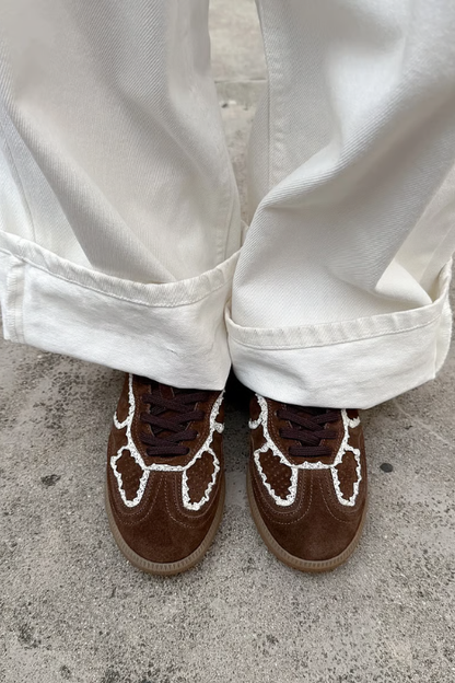 Tb.490 Crochet Chocolate Leather Sneakers