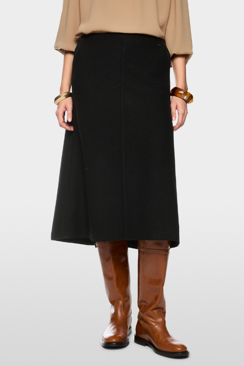 Boiled Wool A-line Skirt