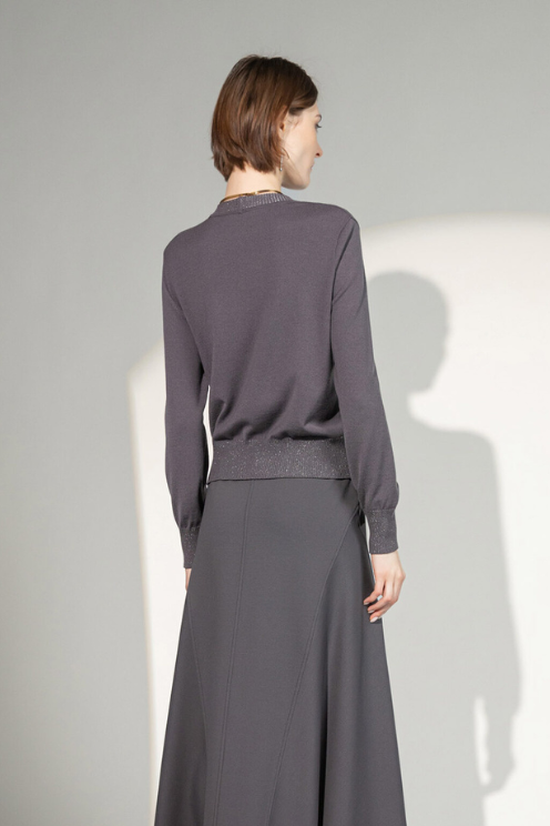 Lurex Detail Merino Sweater