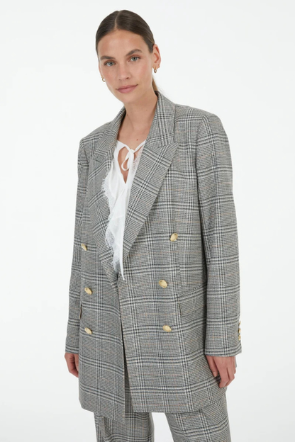 Blazer with Checked Pattern