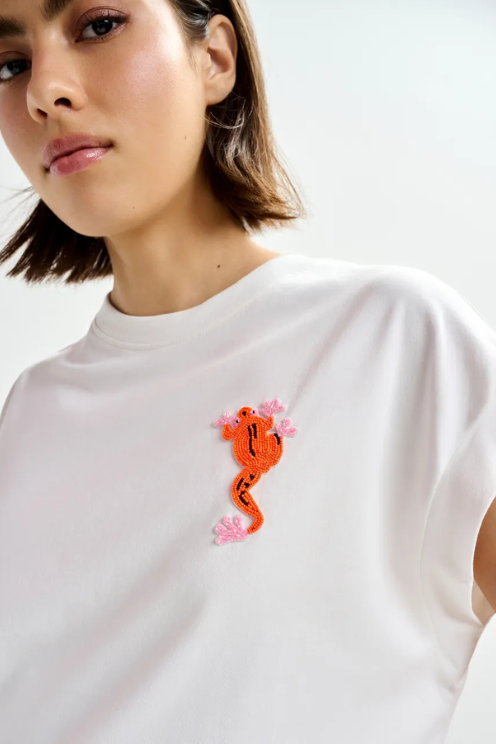 Relaxed Frog Embroidered Tee