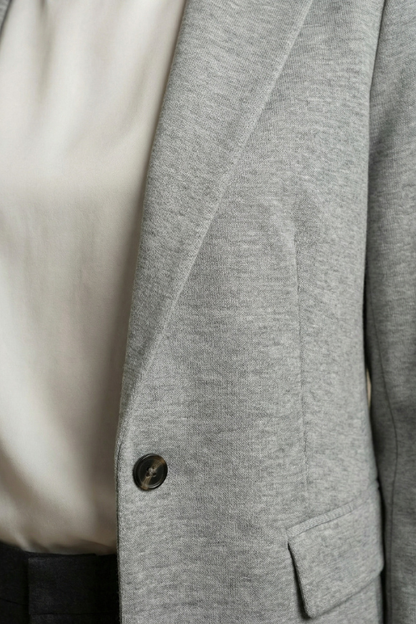 Grey Melange Sweatshirt Blazer