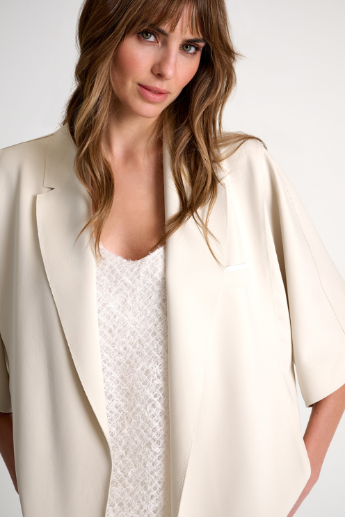 Short Sleeve Blazer - Chalk