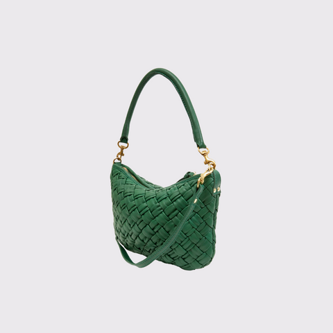 Clare V. Petit Moyen Messenger - Fern Puffy Woven