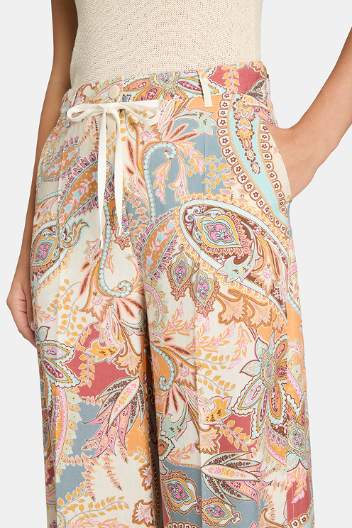 Adrienne Paisley A-Line Print Pant
