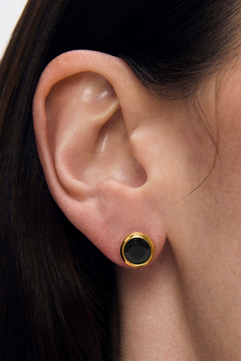 Signature Midi Studs - Black Onyx