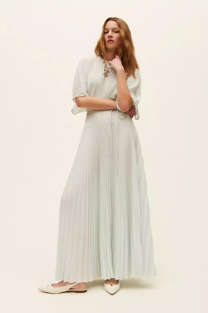 Long Crepe Aqua Dress