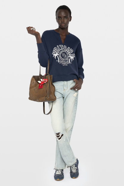 Deep V Graphic Sweatshirt