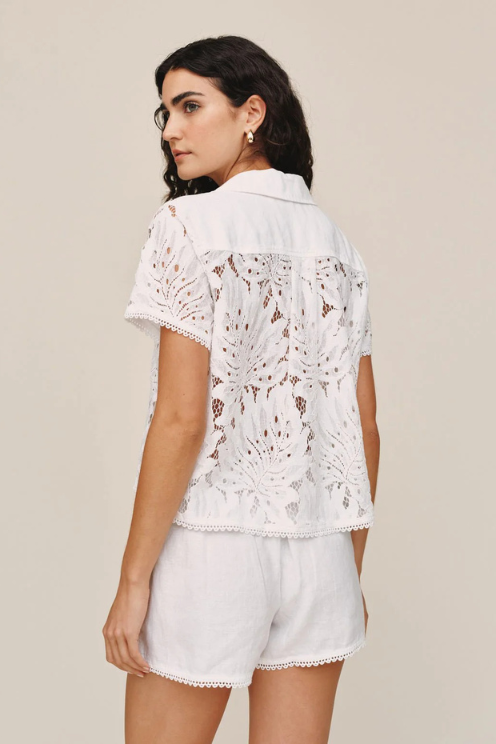 Short Sleeve Contrast Button Down
