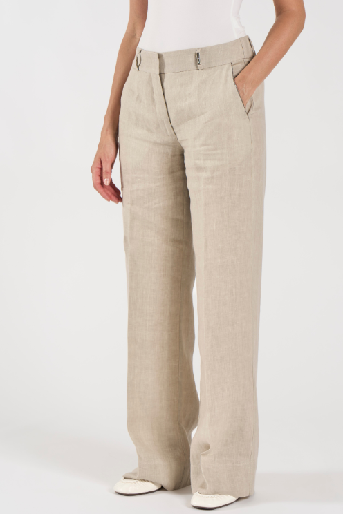 Wide Leg Linen Trousers