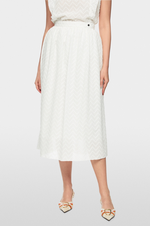 Cotton Blend Pleated Skirt