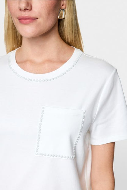 Stretch Cotton Embellished Tee