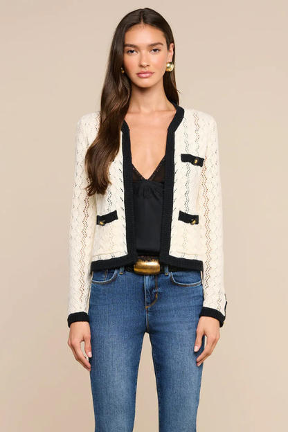 Zephyra Pointelle Knit Cardigan