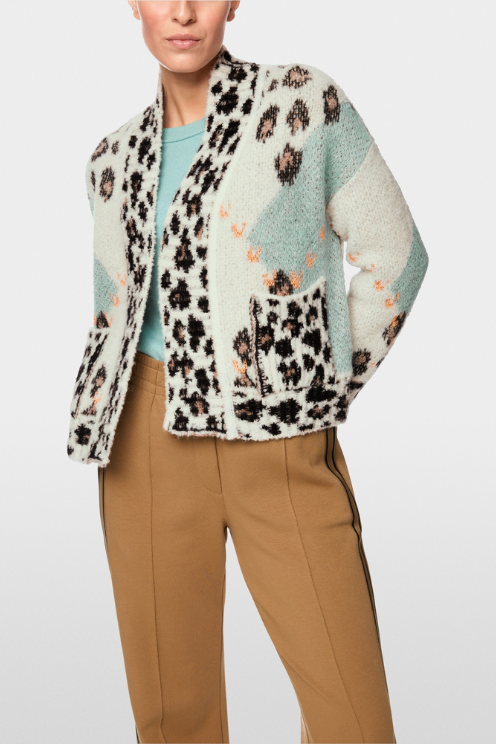 Patterned Open-front Cardi