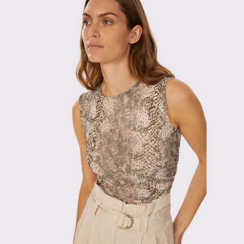 Marc Aurel Mesh Top with Snake Print