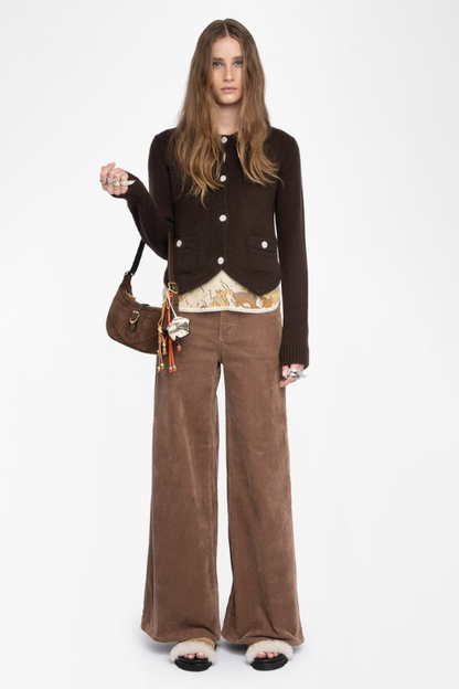 Westia Chocolate Cashmere Cardigan