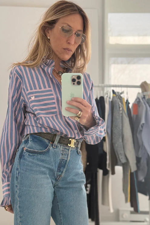 Mia Ruffle Stripe Shirt