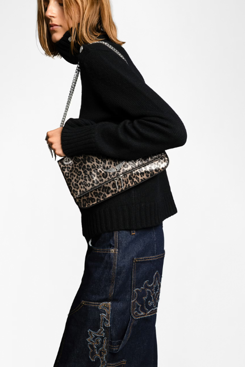 Rock II Metal Leopard Clutch