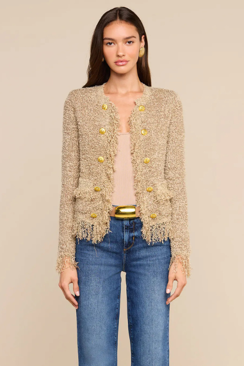 Mireille Fringe Trim Cardigan