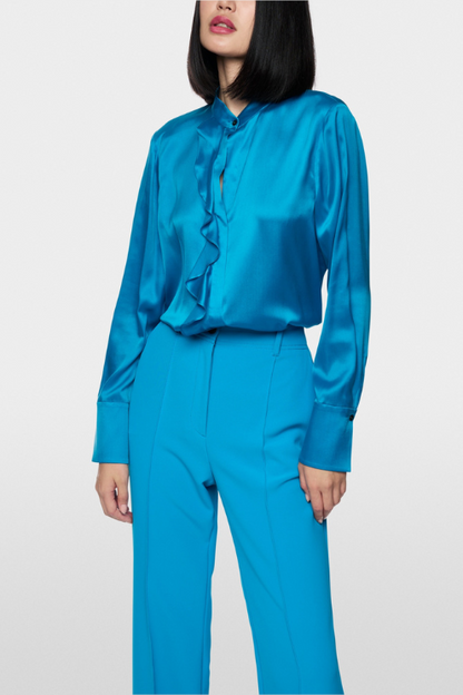 Silk Blouse with Flounce