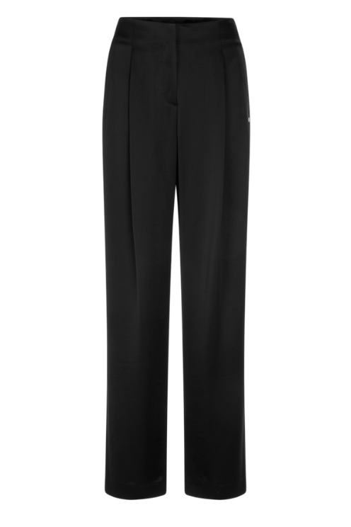 Satin-Effect Wide-Leg Trousers