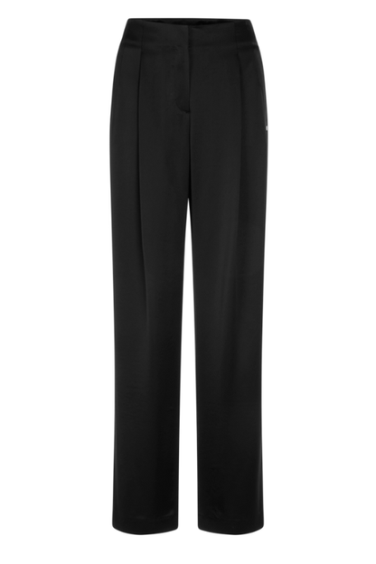 Satin-Effect Wide-Leg Trousers