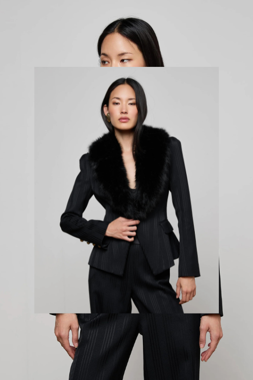 Kaisley Faux Fur Collar Blazer